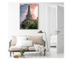 Uokvireni Plakati, Eiffel Under Pink Sky, 60x40 cm, Zlatni okvir
