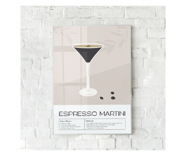 Uokvireni Plakati, Espresso Martini, 80x60 cm, Bijeli okvir