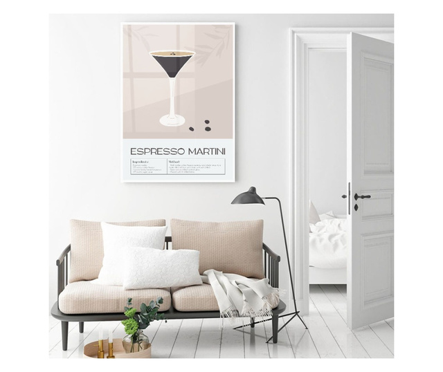Uokvireni Plakati, Espresso Martini, 80x60 cm, Bijeli okvir