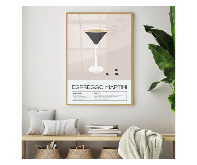 Uokvireni Plakati, Espresso Martini, 50x 70 cm, Zlatni okvir