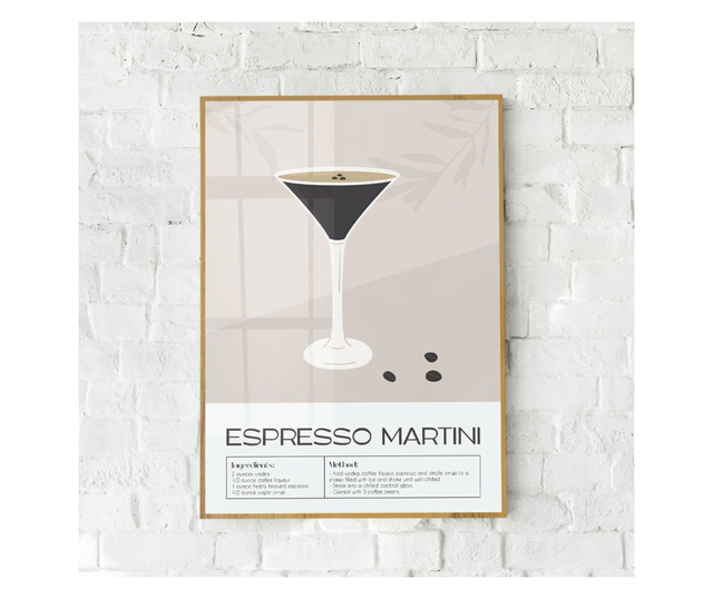 Uokvireni Plakati, Espresso Martini, 50x 70 cm, Zlatni okvir