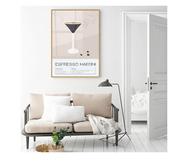 Uokvireni Plakati, Espresso Martini, 50x 70 cm, Zlatni okvir