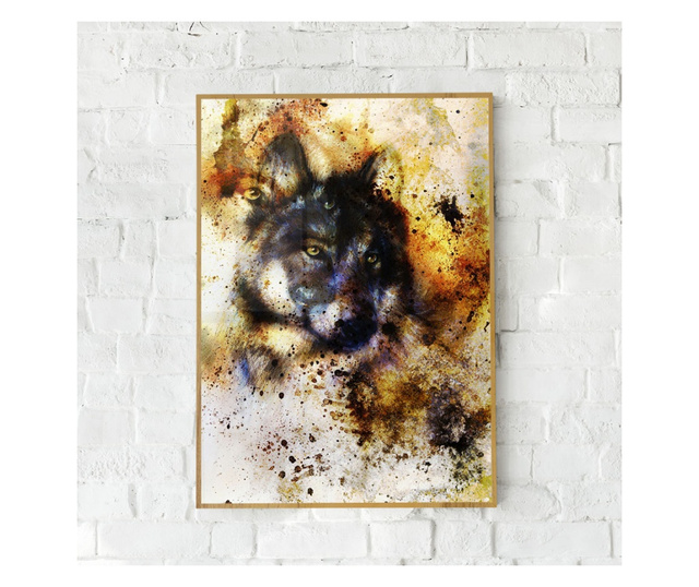Uokvireni Plakati, Eyes of the Wolf, 42 x 30 cm, Zlatni okvir