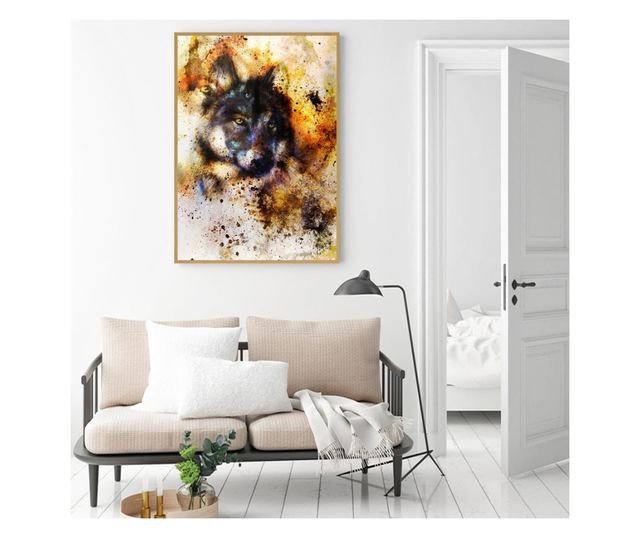 Uokvireni Plakati, Eyes of the Wolf, 21 x 30 cm, Zlatni okvir