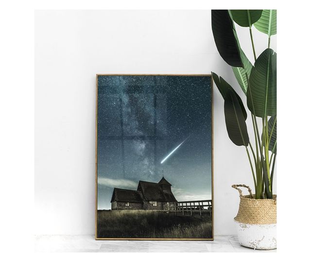 Uokvireni Plakati, Falling Star, 60x40 cm, Zlatni okvir