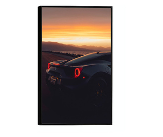 Uokvireni Plakati, Ferrari 488 on The Sunset, 42 x 30 cm, Črn okvir