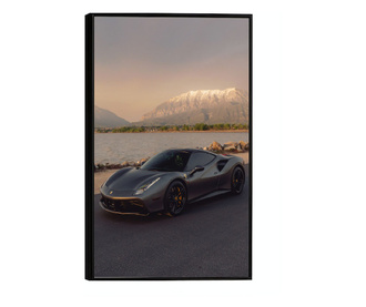 Uokvireni Plakati, Ferrari on Sunset, 60x40 cm, Črn okvir