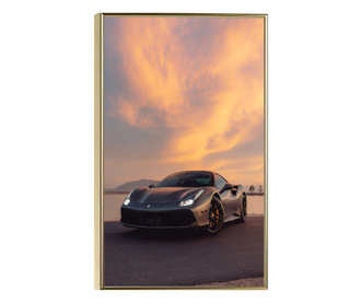 Uokvireni Plakati, Ferrari on The Edge, 50x 70 cm, Zlatni okvir