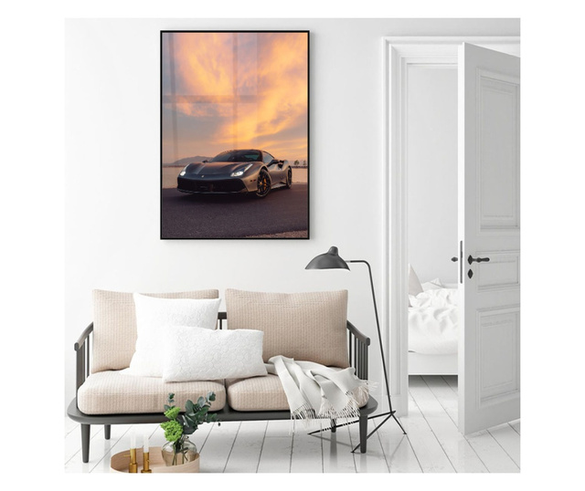 Uokvireni Plakati, Ferrari on The Edge, 50x 70 cm, Črn okvir