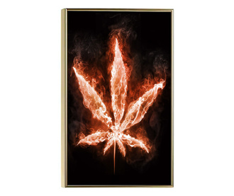 Uokvireni Plakati, Fire Marijuana, 60x40 cm, Zlatni okvir