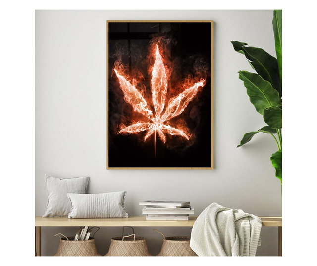 Uokvireni Plakati, Fire Marijuana, 60x40 cm, Zlatni okvir