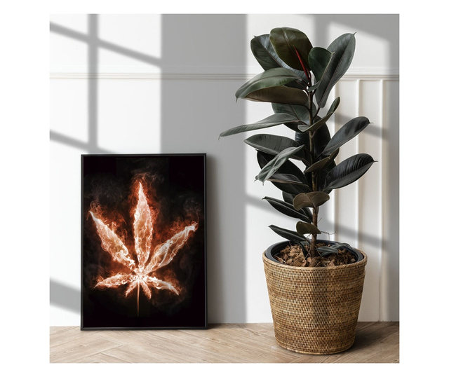 Uokvireni Plakati, Fire Marijuana, 42 x 30 cm, Črn okvir