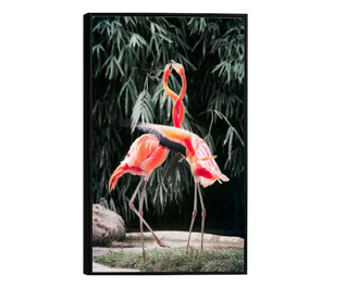 Uokvireni Plakati, Flamingo Love, 21 x 30 cm, Črn okvir