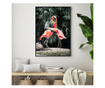 Uokvireni Plakati, Flamingo Love, 80x60 cm, Črn okvir