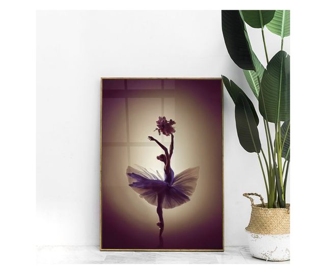 Uokvireni Plakati, Flower Ballerina, 80x60 cm, Zlatni okvir