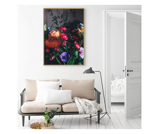 Uokvireni Plakati, Flower Garden, 21 x 30 cm, Zlatni okvir