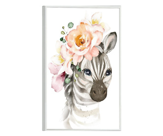 Uokvireni Plakati, Flower Zebra, 60x40 cm, Bijeli okvir