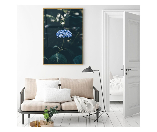 Uokvireni Plakati, Forest Blue Flower, 80x60 cm, Zlatni okvir