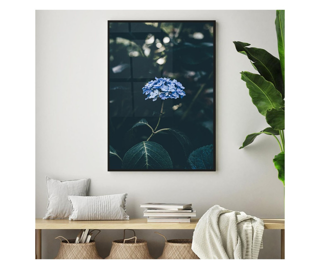 Uokvireni Plakati, Forest Blue Flower, 60x40 cm, Črn okvir
