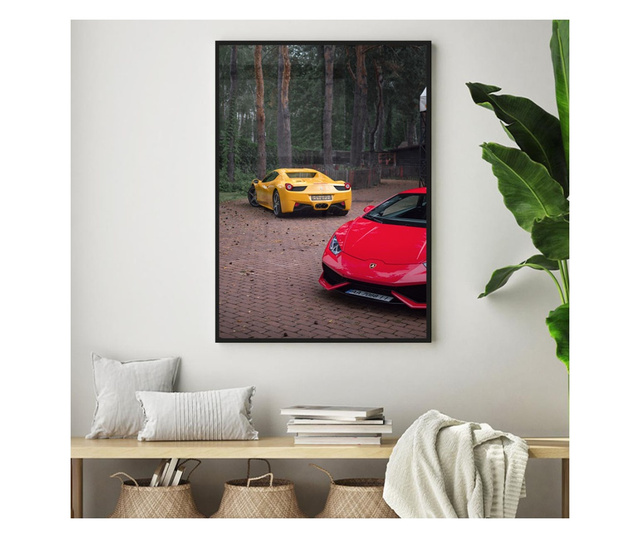 Uokvireni Plakati, Forest Cars, 42 x 30 cm, Črn okvir