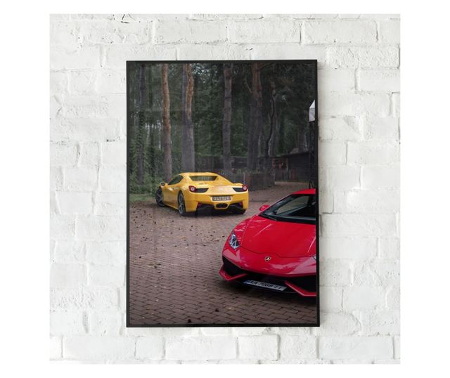 Uokvireni Plakati, Forest Cars, 60x40 cm, Črn okvir