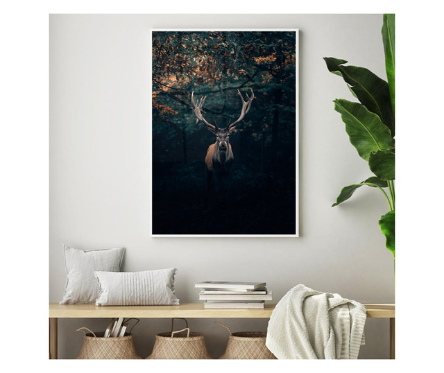 Uokvireni Plakati, Forest Deer, 80x60 cm, Bijeli okvir