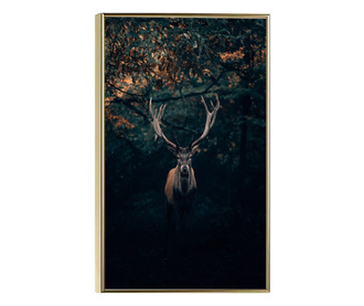 Uokvireni Plakati, Forest Deer, 50x 70 cm, Zlatni okvir