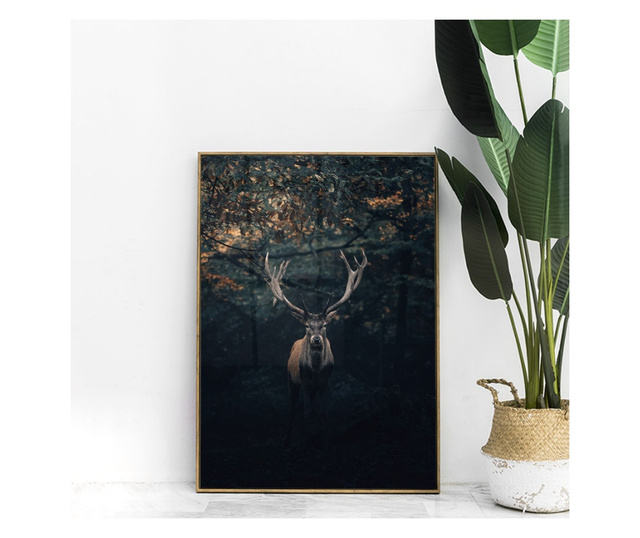Uokvireni Plakati, Forest Deer, 21 x 30 cm, Zlatni okvir