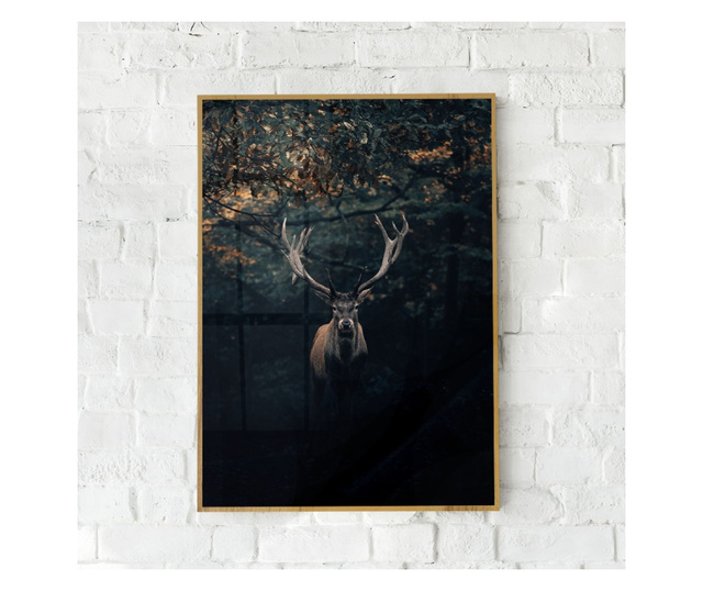 Uokvireni Plakati, Forest Deer, 42 x 30 cm, Zlatni okvir