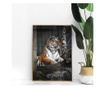 Uokvireni Plakati, Forest Tiger, 50x 70 cm, Zlatni okvir