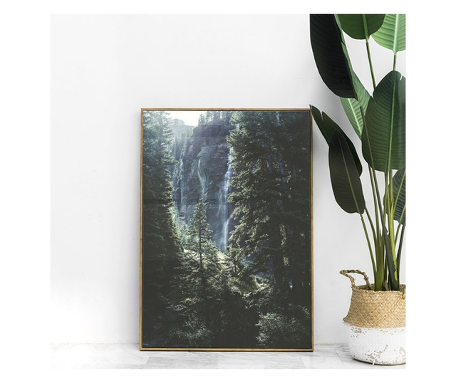 Uokvireni Plakati, Forest Vibes, 21 x 30 cm, Zlatni okvir