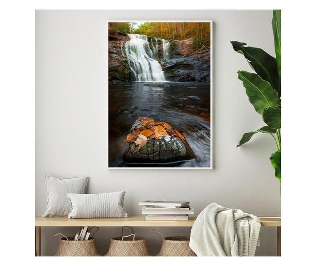 Uokvireni Plakati, Forest Waterfall, 50x 70 cm, Bijeli okvir