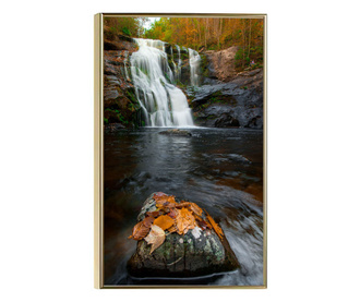 Uokvireni Plakati, Forest Waterfall, 80x60 cm, Zlatni okvir