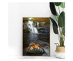 Uokvireni Plakati, Forest Waterfall, 21 x 30 cm, Zlatni okvir