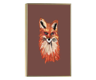Uokvireni Plakati, Fox Drawing, 42 x 30 cm, Zlatni okvir