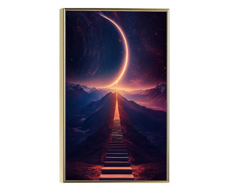 Uokvireni Plakati, Galaxy Stairs, 80x60 cm, Zlatni okvir