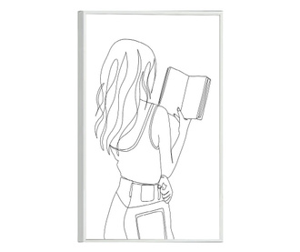 Uokvireni Plakati, Girl Line Art, 42 x 30 cm, Bijeli okvir