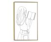 Uokvireni Plakati, Girl Line Art, 42 x 30 cm, Zlatni okvir