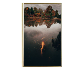 Uokvireni Plakati, Gold Fish in The Lake, 80x60 cm, Zlatni okvir