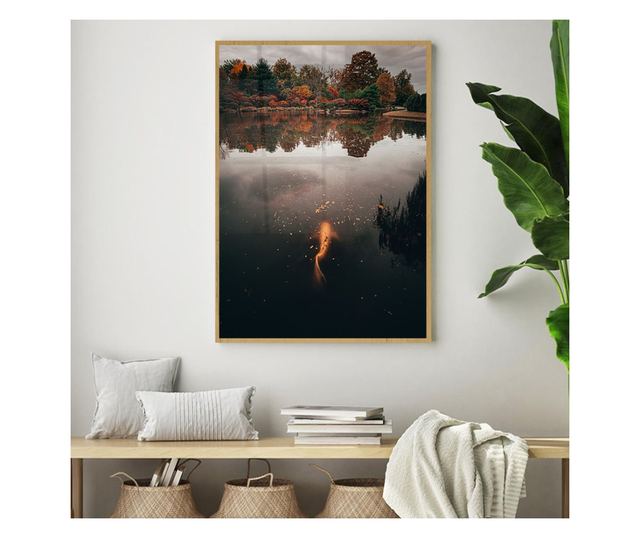 Uokvireni Plakati, Gold Fish in The Lake, 80x60 cm, Zlatni okvir
