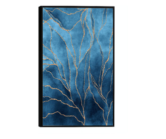 Uokvireni Plakati, Gold River on Blue, 50x 70 cm, Črn okvir