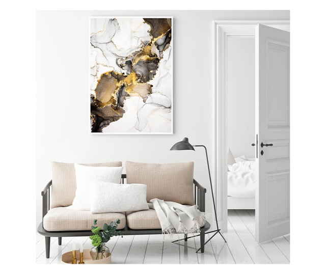 Uokvireni Plakati, Golden Marble Shades, 60x40 cm, Bijeli okvir