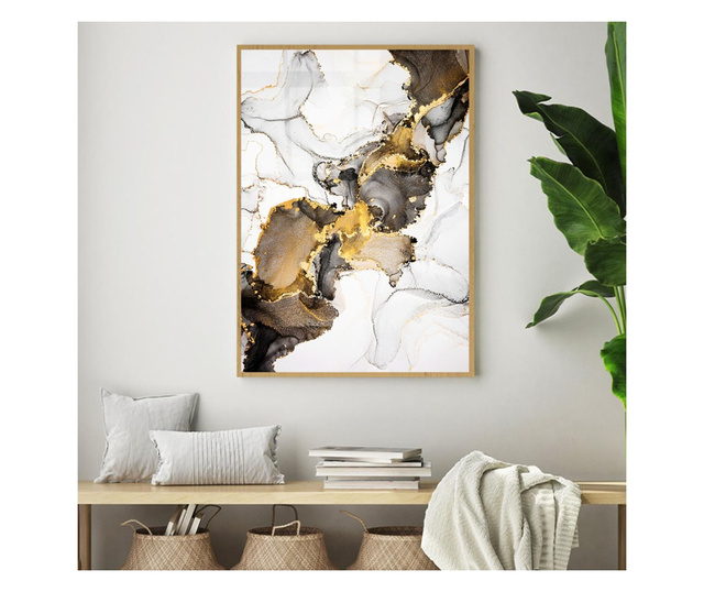 Uokvireni Plakati, Golden Marble Shades, 60x40 cm, Zlatni okvir