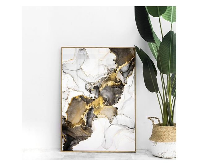 Uokvireni Plakati, Golden Marble Shades, 80x60 cm, Zlatni okvir