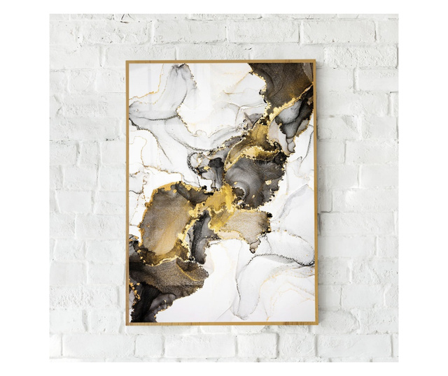 Uokvireni Plakati, Golden Marble Shades, 50x 70 cm, Zlatni okvir