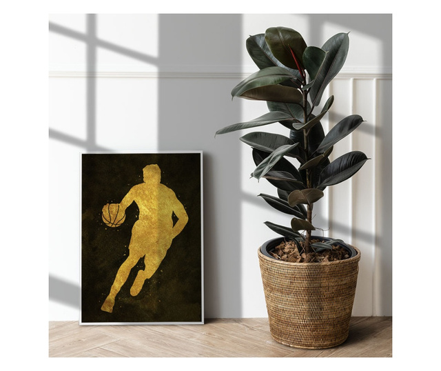 Plakat w ramce, Golden NBA, 60x40 cm, biała ramka