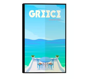 Uokvireni Plakati, Greece Flyer, 50x 70 cm, Črn okvir