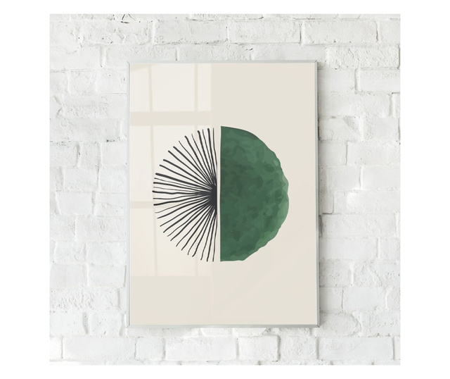 Uokvireni Plakati, green circle, 80x60 cm, Bijeli okvir