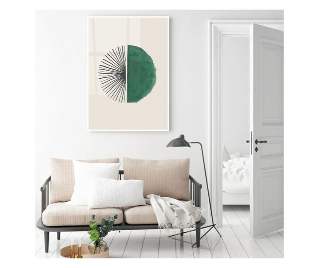 Uokvireni Plakati, green circle, 80x60 cm, Bijeli okvir