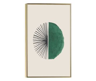 Uokvireni Plakati, green circle, 60x40 cm, Zlatni okvir